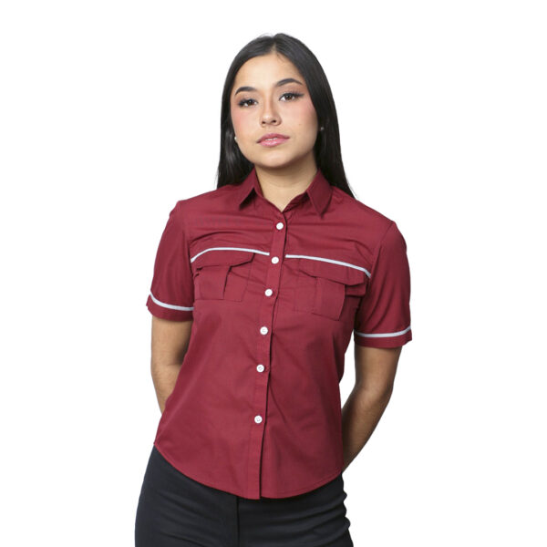 Camisa Campero Manga Corta Combinada Dama