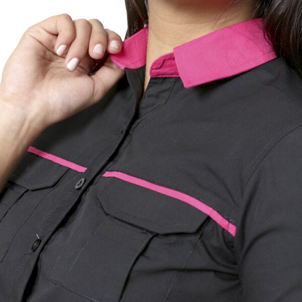 Camisa Campero Manga Corta Combinada Dama - Image 4